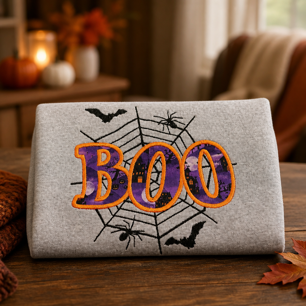 Boo Embroidered t-shirt/sweatshirt Crafts by Serenity