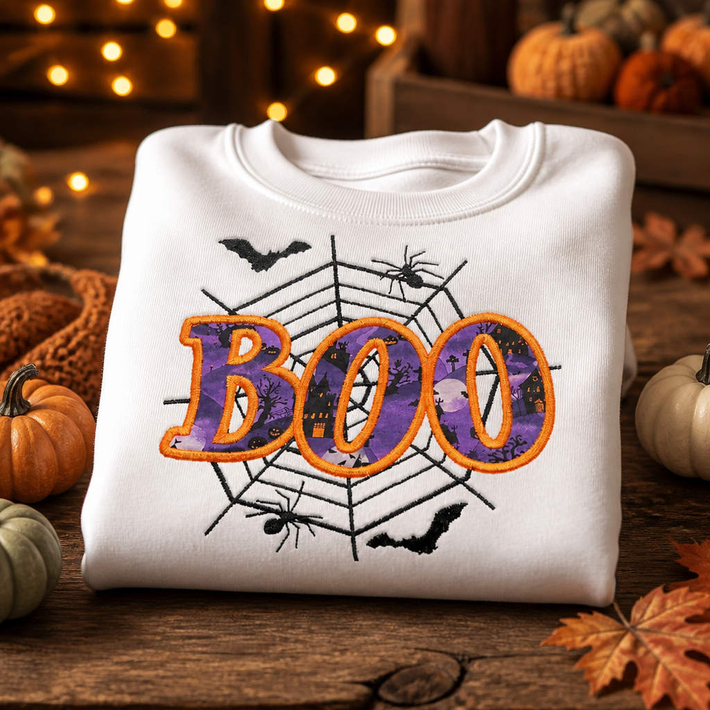 Boo Embroidered t-shirt/sweatshirt Crafts by Serenity