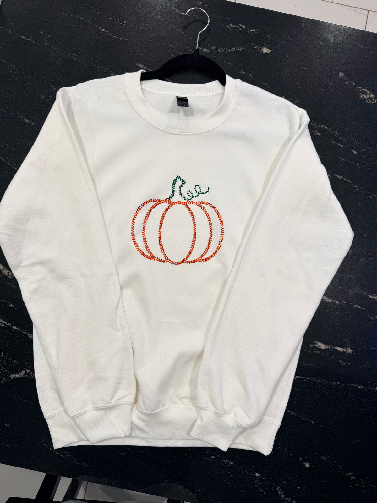 Pumpkin Rhinestone Sweatshirts Crafts by Serenity