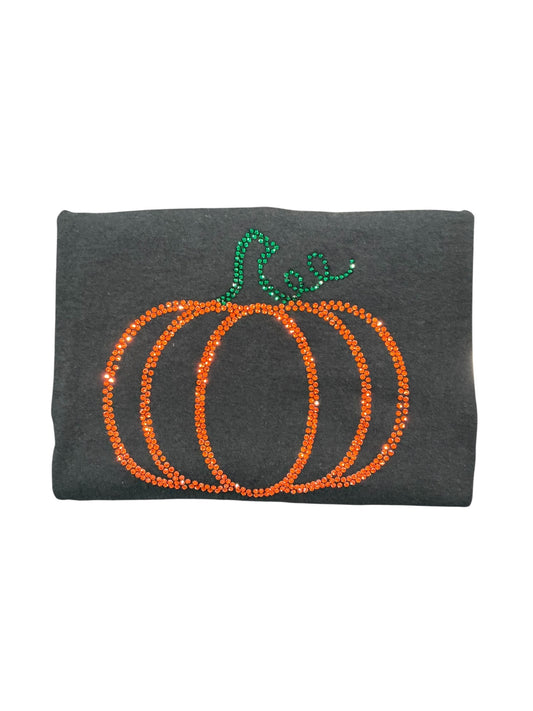 Pumpkin Rhinestone Sweatshirts Crafts by Serenity