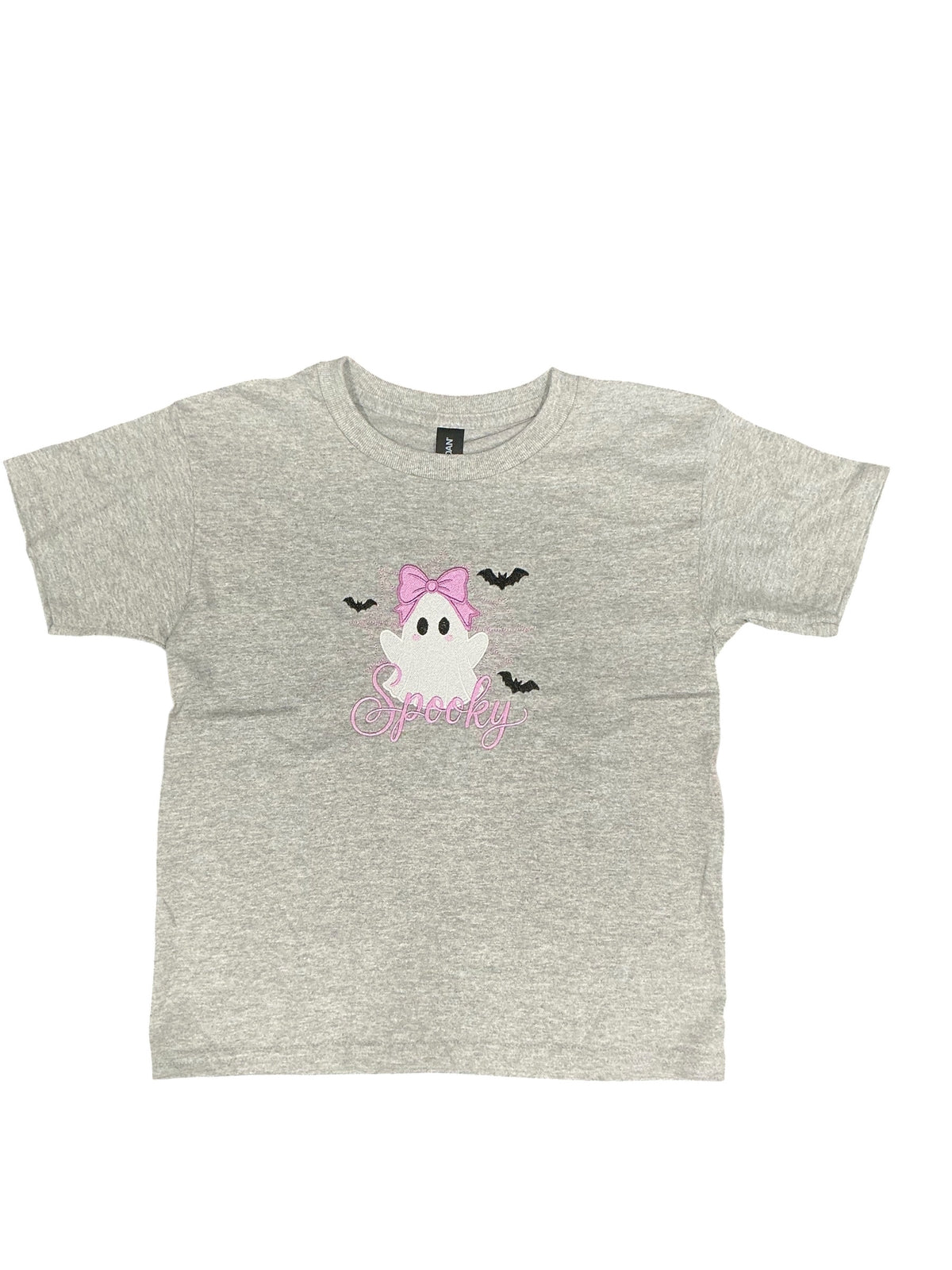 Spooky Ghost & Pink Bow Halloween T-Shirt Crafts by Serenity